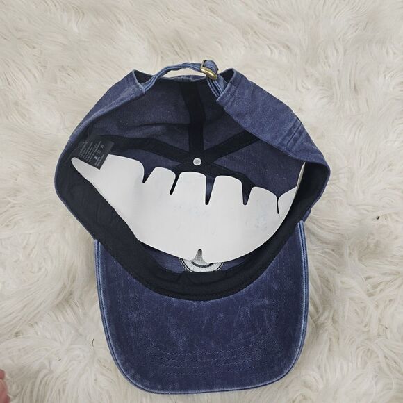 NWT David And Young Blue Acid Wash White Smiley Face Baseball Hat Adjustable - Picture 3 of 5